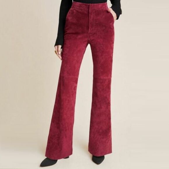 Anthropologie Carson Suede Bootcut Trouser Pant 8 - Picture 2 of 3